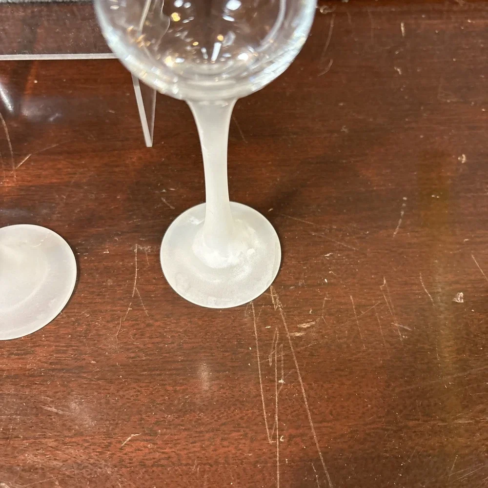 Partylite‎ Iced Crystal Trio Set Frosted Stem Glass Votive Tealight Holder P9248 - Picture 5 of 5
